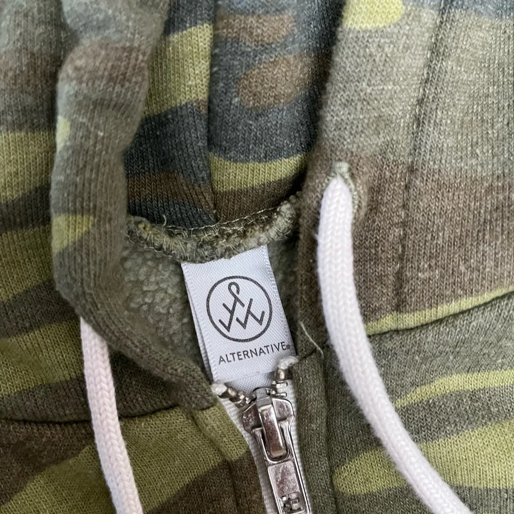 Alternative Olive and Brown Camo Zip Hoodie